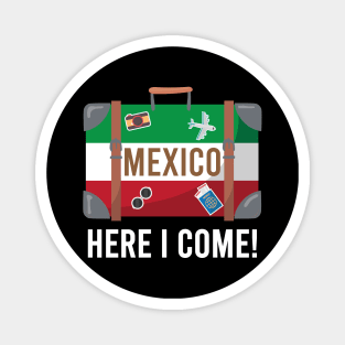 I love Mexico. Mexico flag suitcase travel design Magnet